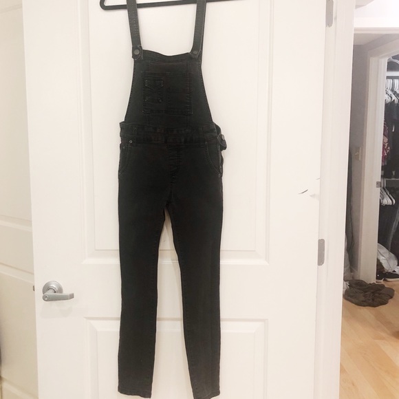 Free People Denim - Free People Dark Grey Overalls